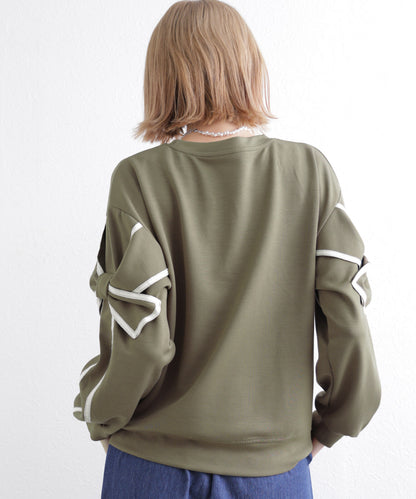 日本JP直送 預計出貨時間：2025 年 11 月初 蝴蝶結長袖上衣, 2025秋冬人氣系列，{11月30截單;預計10-14工作天發貨｝