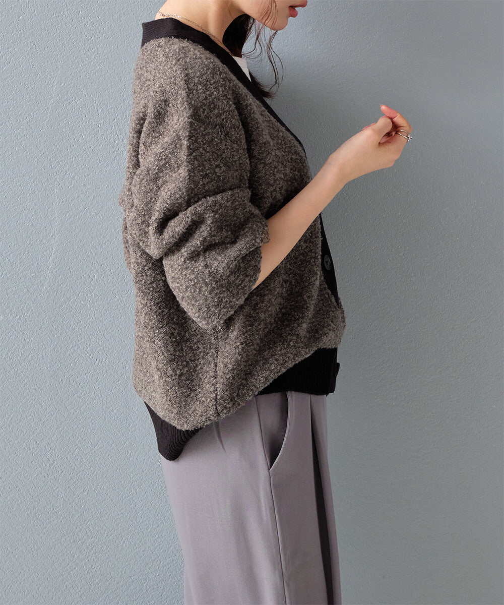 曰本JP直送  【2025新品♪】迷你毛圈紗混色針織開襟衫{11月30截單;預計10-14工作天發貨｝