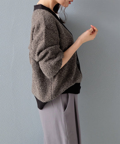 曰本JP直送  【2025新品♪】迷你毛圈紗混色針織開襟衫{11月30截單;預計10-14工作天發貨｝
