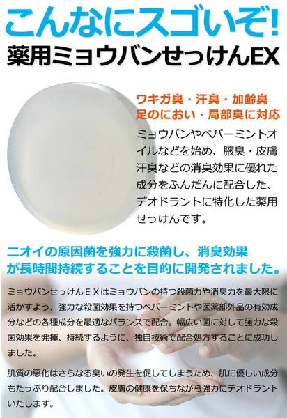 日本JP直送  藥用明礬皂EX（用於腋臭、腳臭和體臭） {10月30截單;預計10-14 工作天發貨｝
