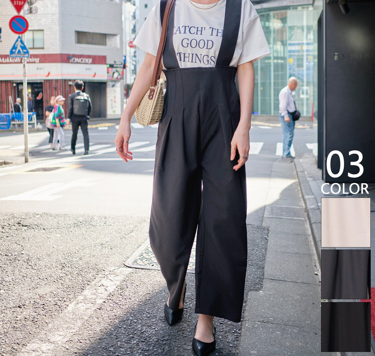 日本JP直送 【2025新品♪】後背帶設計工裝褲{11月30截單;預計10-14工作天發貨｝