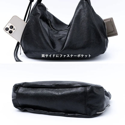 日本[合成革]【挎包】抽褶手柄  {3月5截單;預計10-14天發貨}