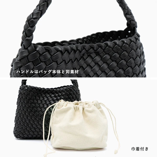 （（現貨））日本[合成皮革] [針織包] 網布迷你包附小袋