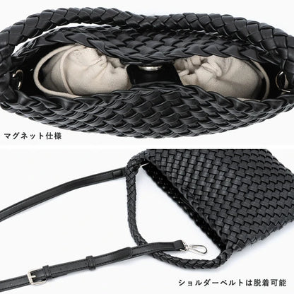 （（現貨））日本[合成皮革] [針織包] 網布迷你包附小袋