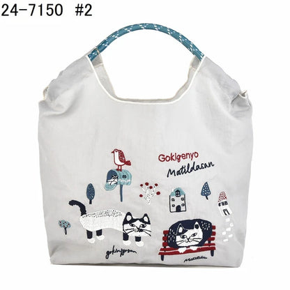 （（現貨））日本防水刺繡洗滌袋 M Size Matilda's Pattern Cat