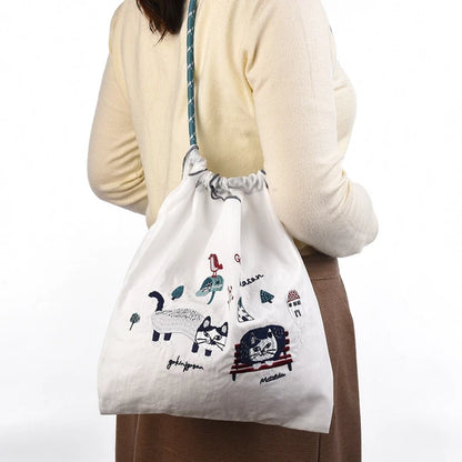 （（現貨））日本防水刺繡洗滌袋 M Size Matilda's Pattern Cat
